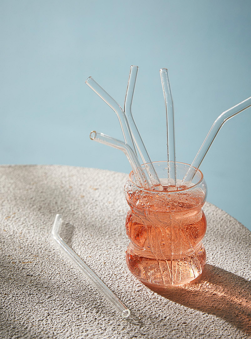 Simons Maison Assorted Reusable glass straws Set of 6