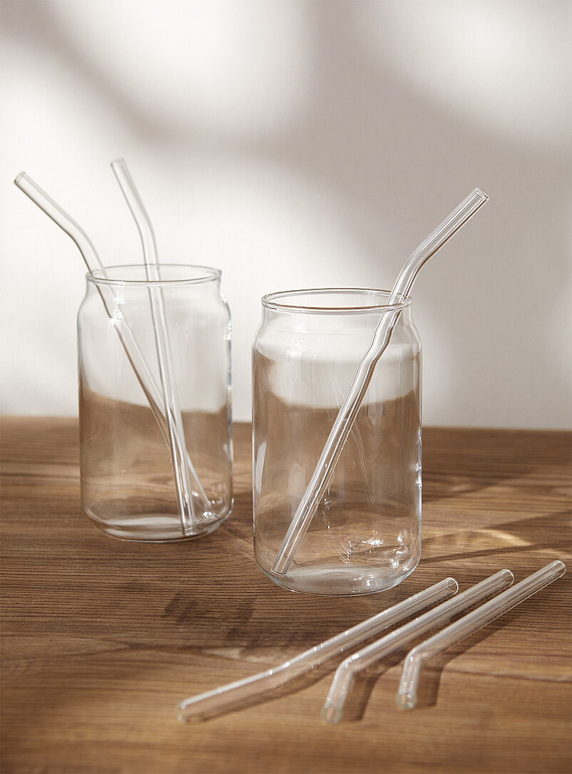 Simons Maison Assorted Reusable glass straws Set of 6