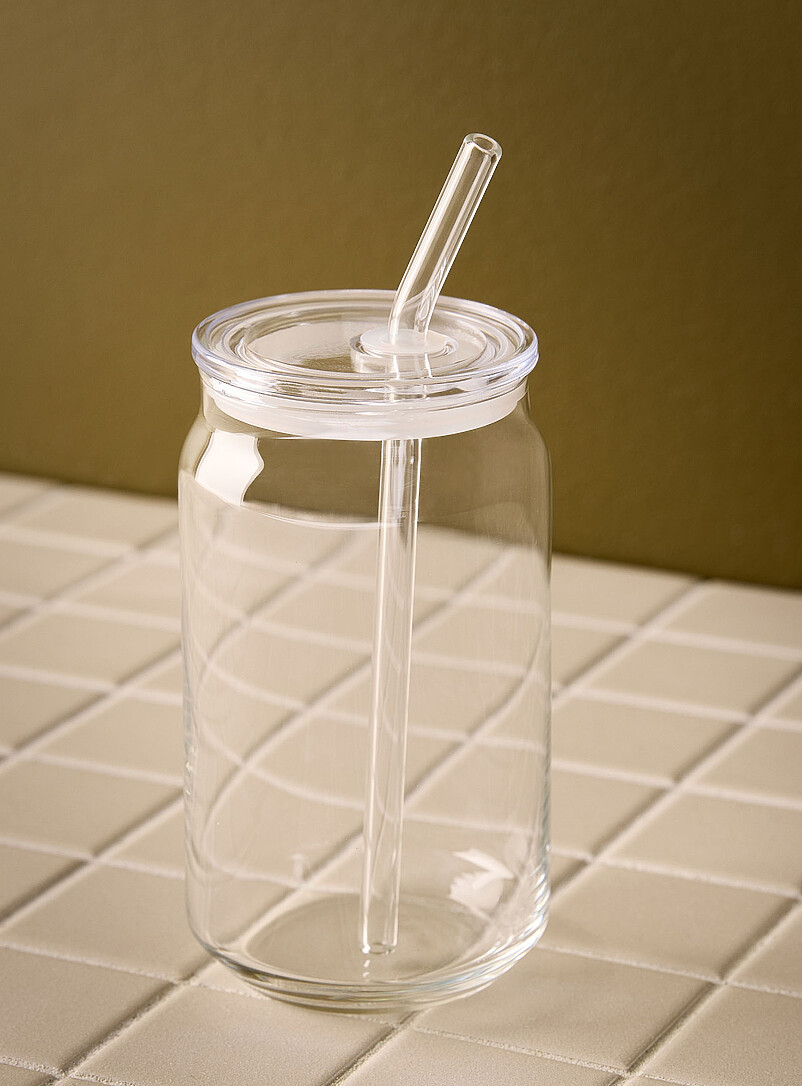 Monochrome Glass With Straw