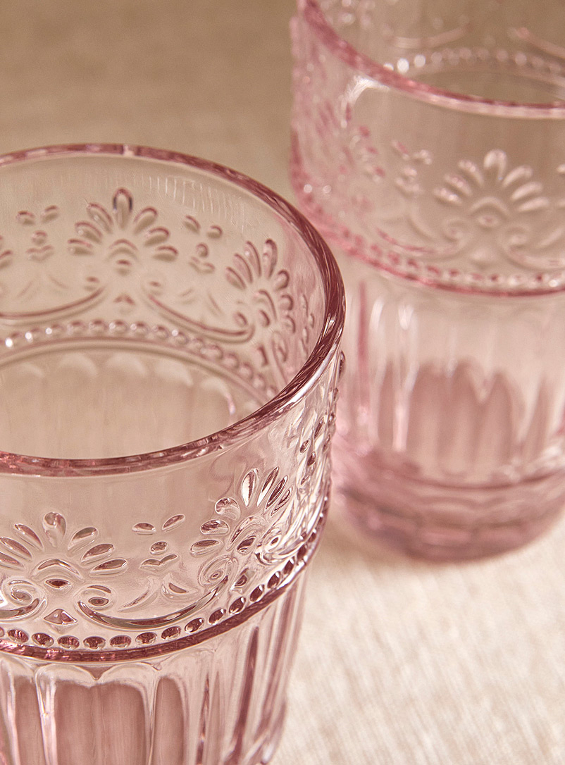 Embossed floral highball glasses Set of 2 product image 2