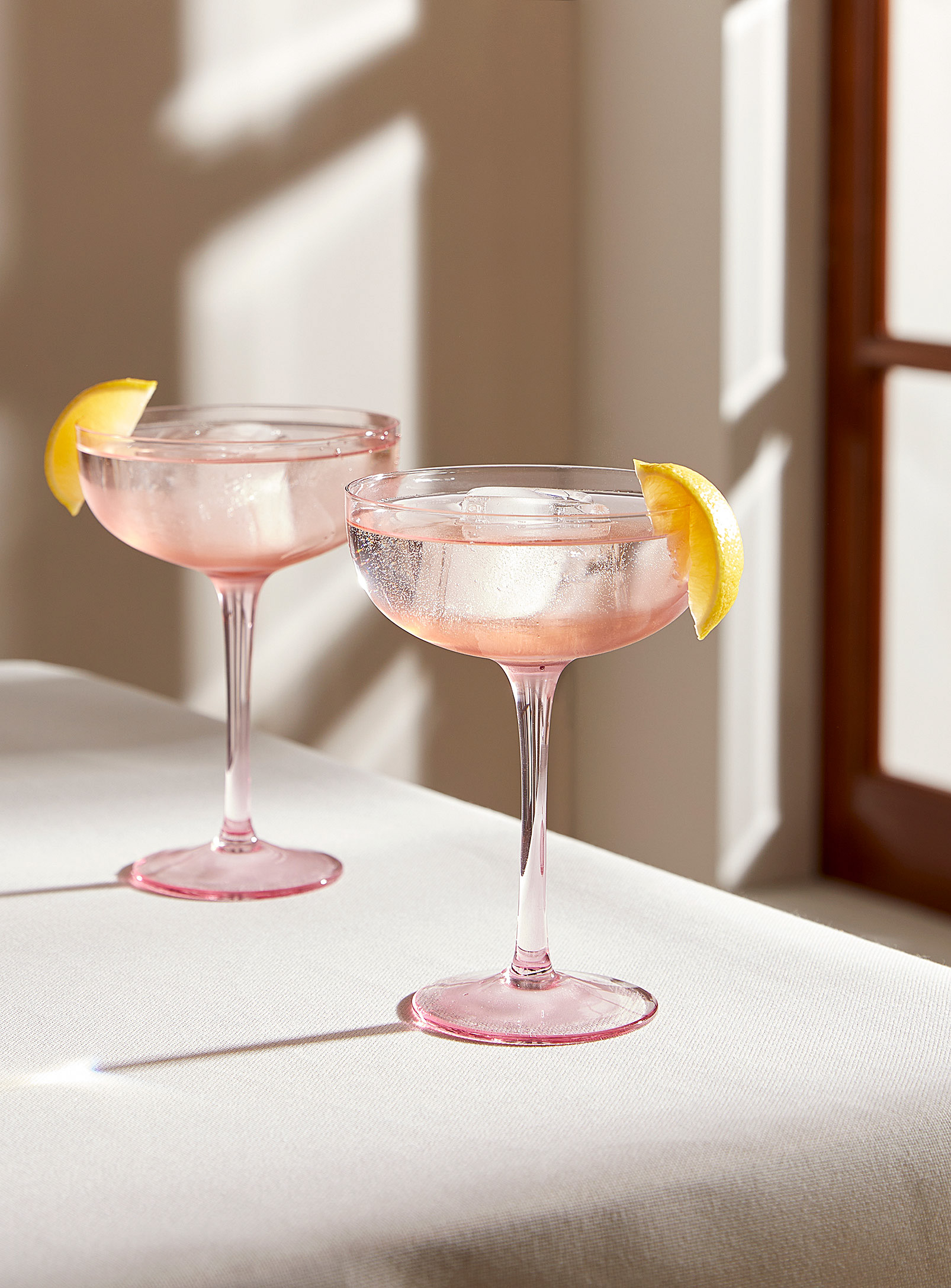 Simons Maison Clear Cocktail Glasses Set Of 2 In Pink