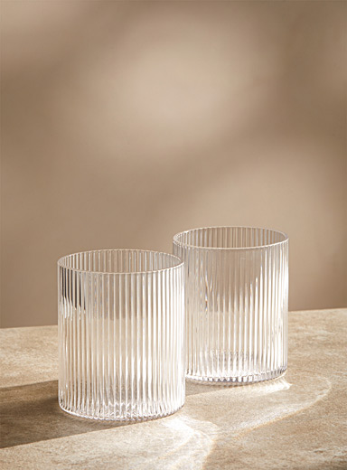Les petits verres fines rainures Ensemble de 2
