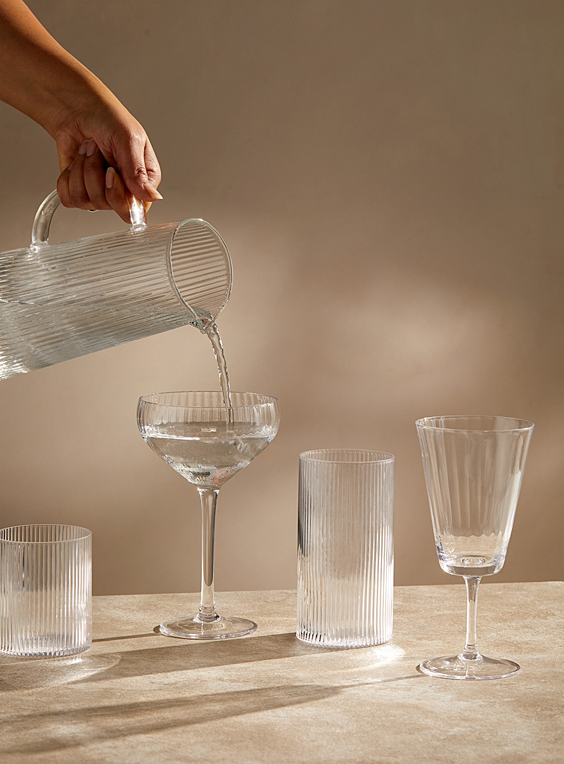 Small fine grooved glasses Set of 2 product image 3