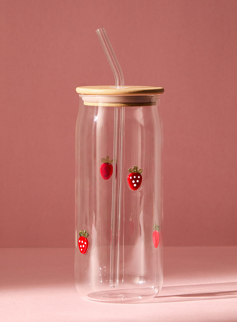 3D fruit large glass with straw product image (primary)