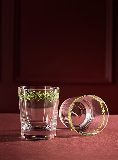 Les verres guirlande de gui Ensemble de 2 <b>Collection de No&euml;l</b>