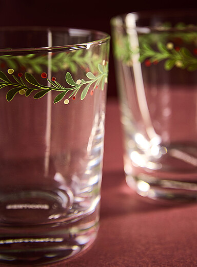 Les verres guirlande de gui Ensemble de 2 <b>Collection de No&euml;l</b>