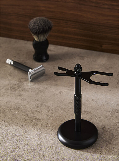 Shaving brush and safety razor stand