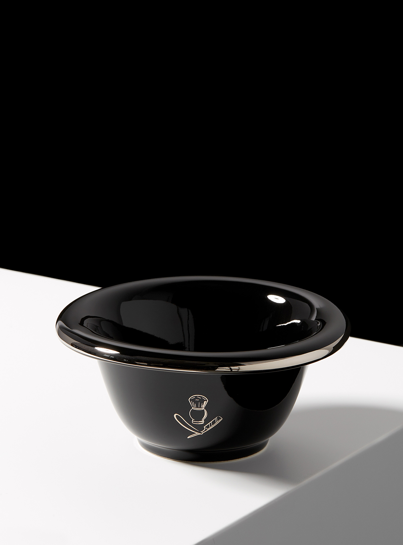 Pure Badger - Men's Black porcelain shaving soap bowl