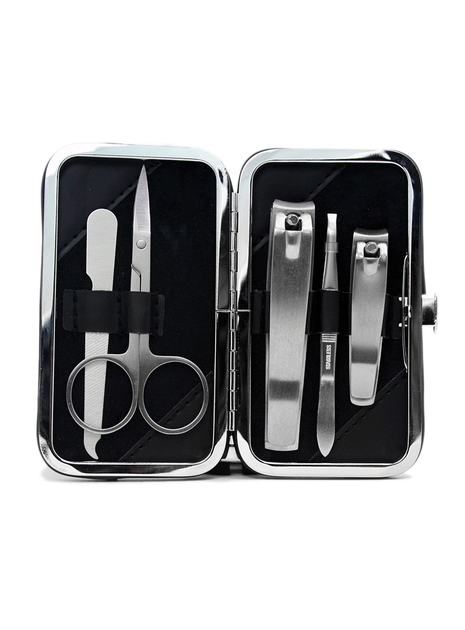 Rockwell Stainless Steel Manicure Set In Black