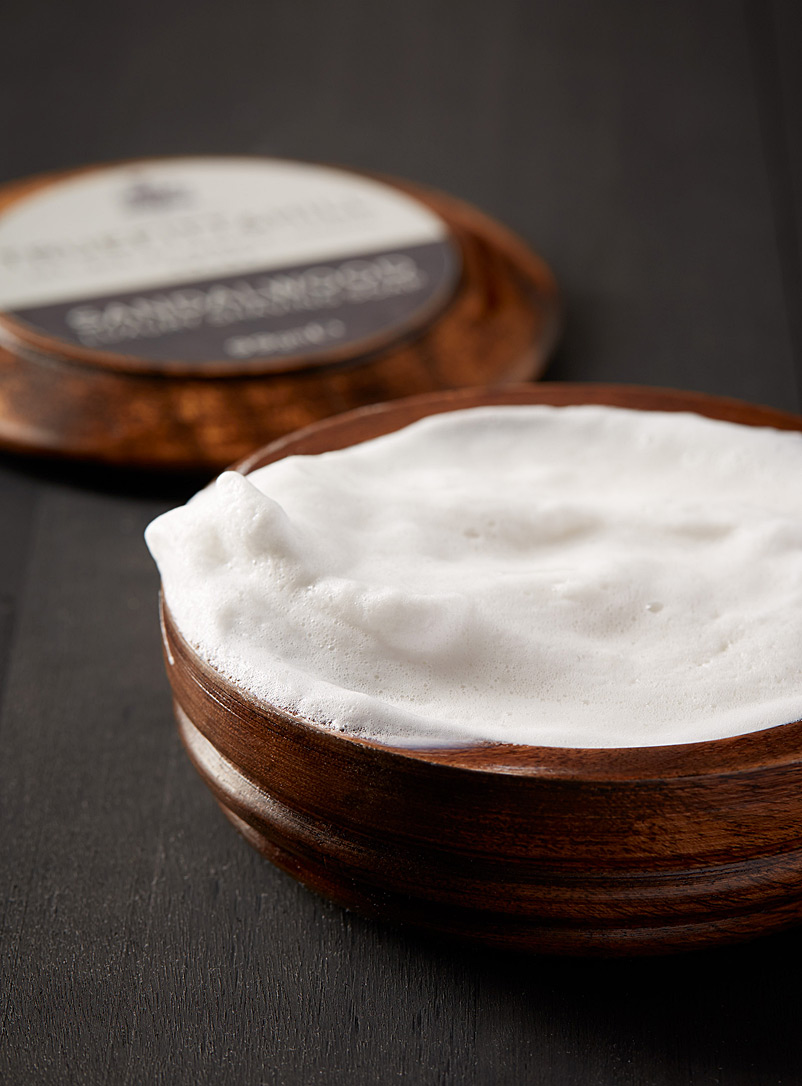 Truefitt & Hill Assorted Sandalwood shaving soap in a wooden bowl for men