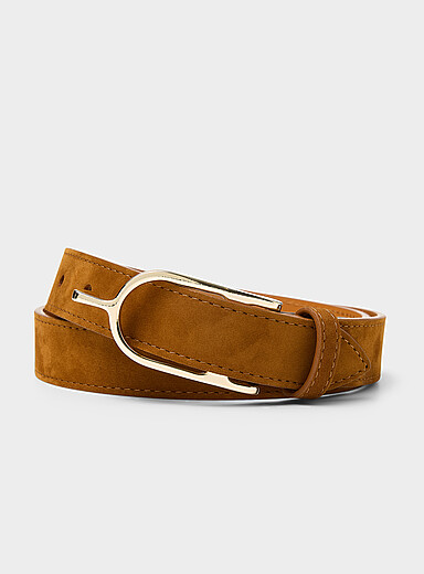 La ceinture cuir nappa boucle &eacute;questre m&eacute;tallique