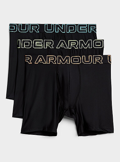 Under Armour: Les boxeurs longs performants 6 po Emballage de 3 Noir &agrave; motifs pour homme
