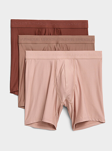 Under Armour Blush 6" brown/light brown/beige performance mesh boxer brief 3-pack for men