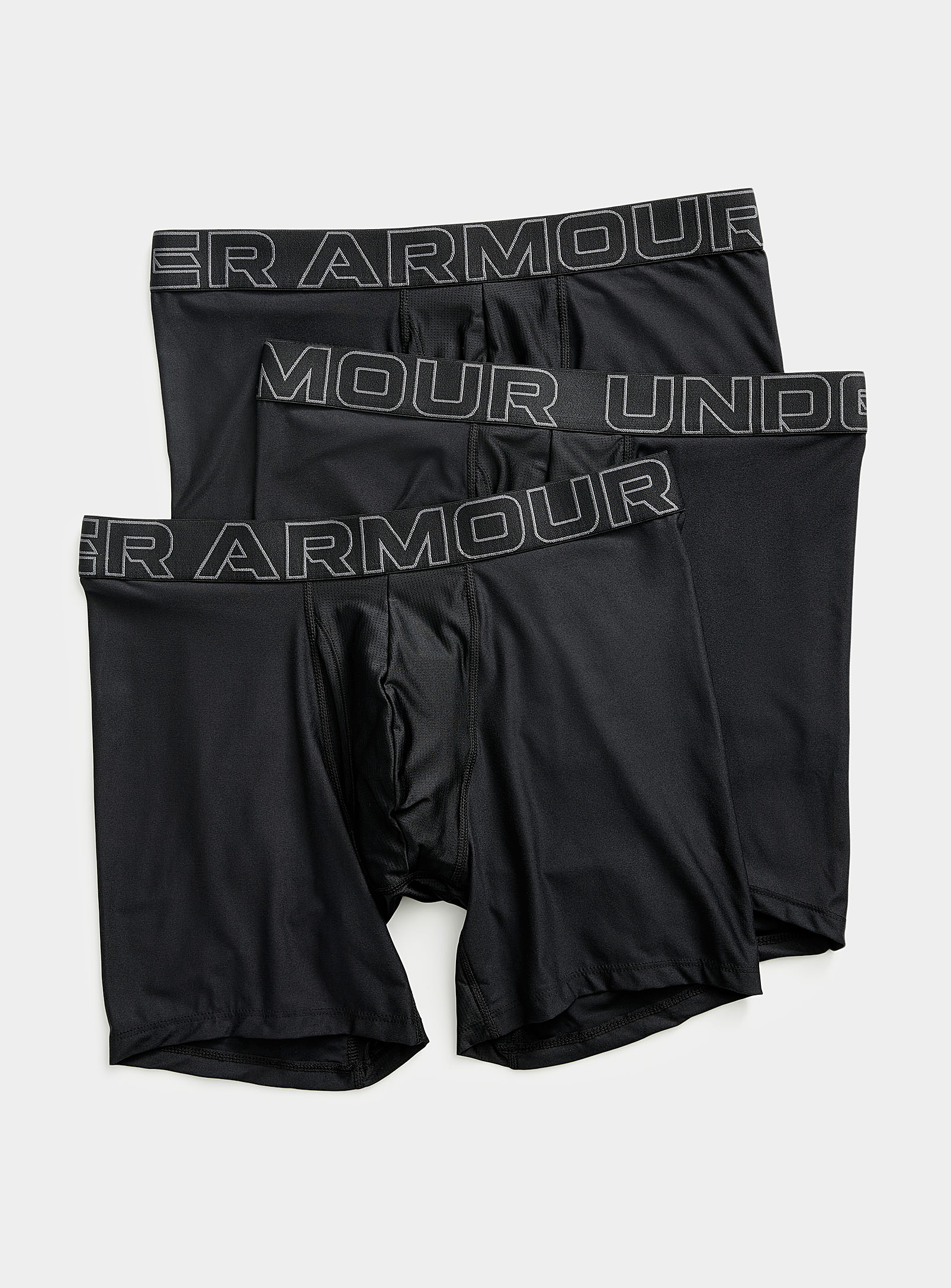 Under Armour Boxerjock Performance Boxer Briefs 3-pack In Black