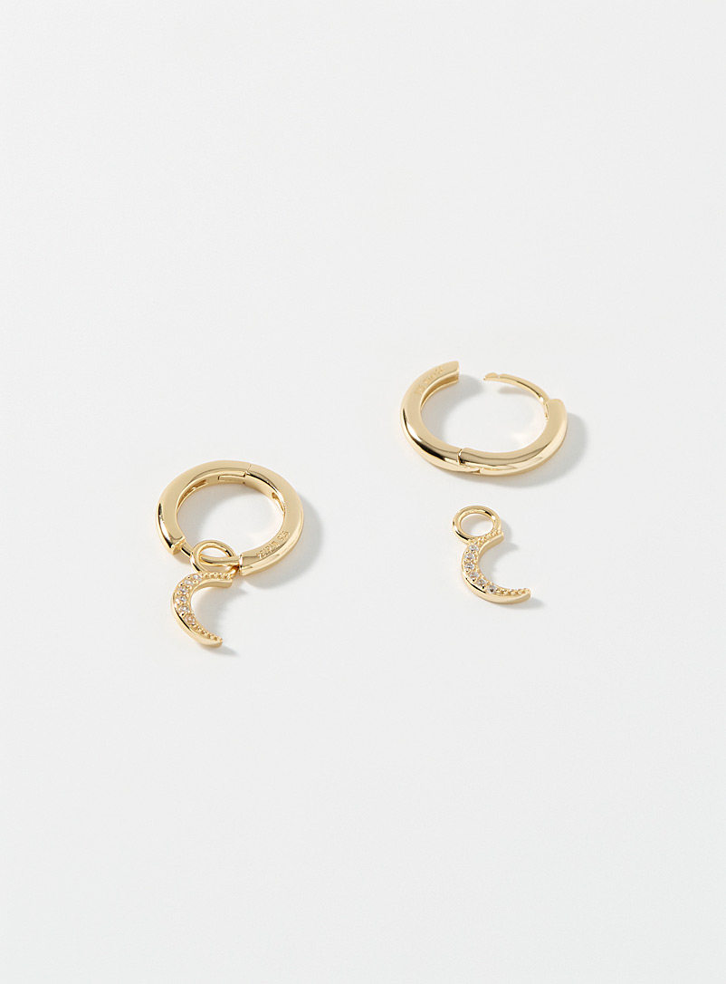 Midi34 x Simons Assorted Shimmery moon earrings for women