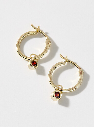Les boucles d'oreilles petite pierre de naissance <b>Collection exclusive Simons x Midi34</b>