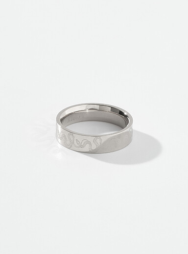 Antoine etched snake ring