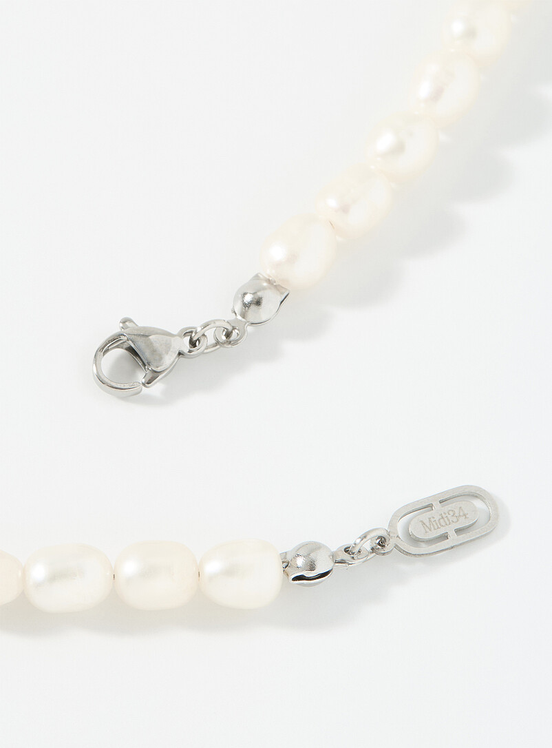 Midi34 Off White Isaac freshwater pearl necklace for men