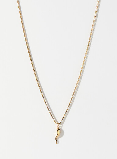 Midi34: Le collier pendentif Bruno + Milan Jaune dor&eacute; pour homme