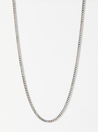 Midi34 Silver Emile curb-link chain for men