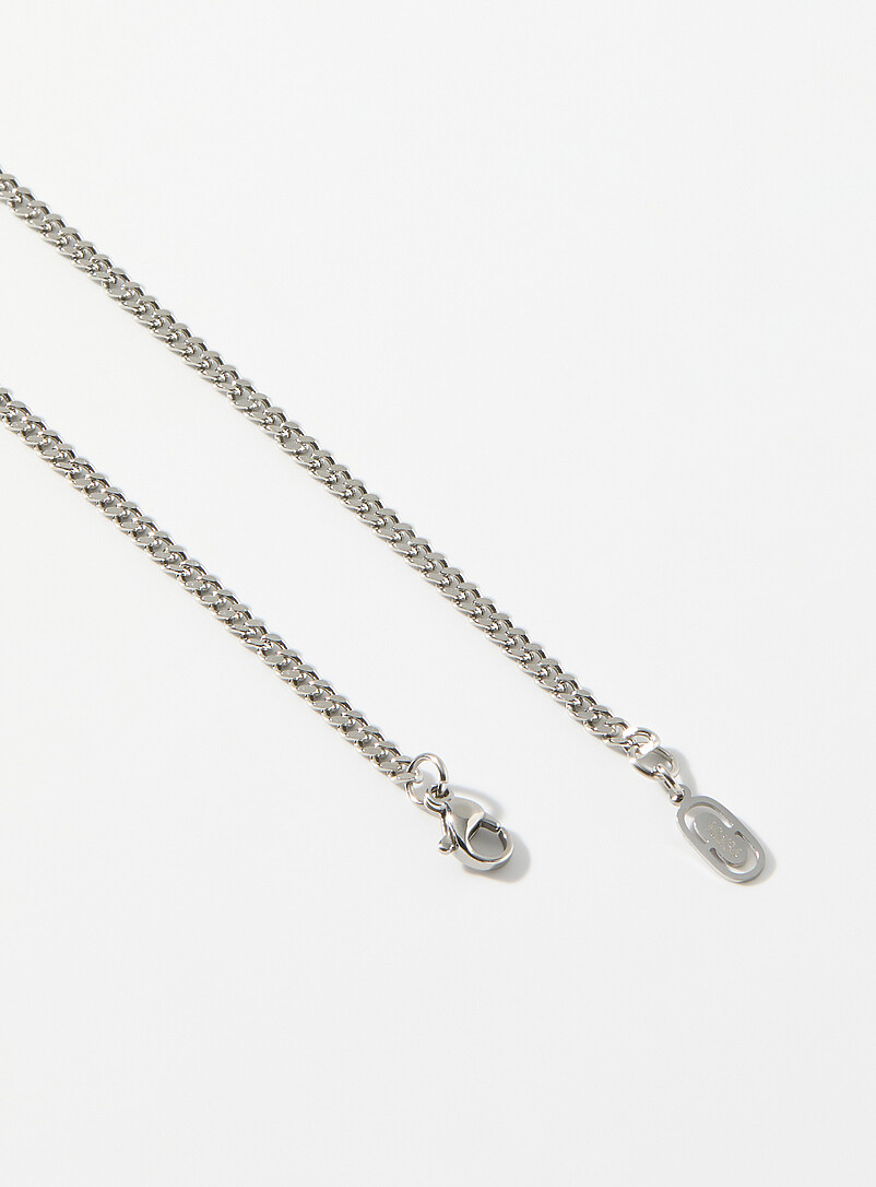 Midi34 Silver Emile curb-link chain for men