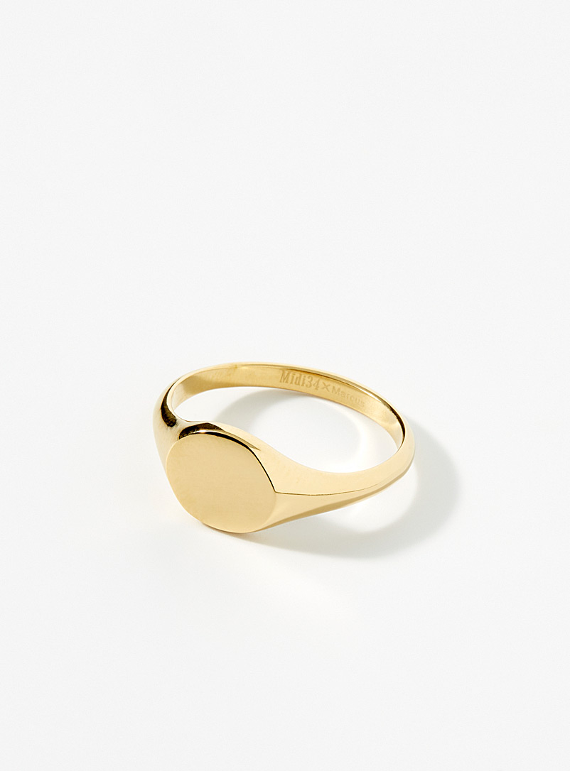 Midi34 Golden Yellow Léa-Love signet ring for men