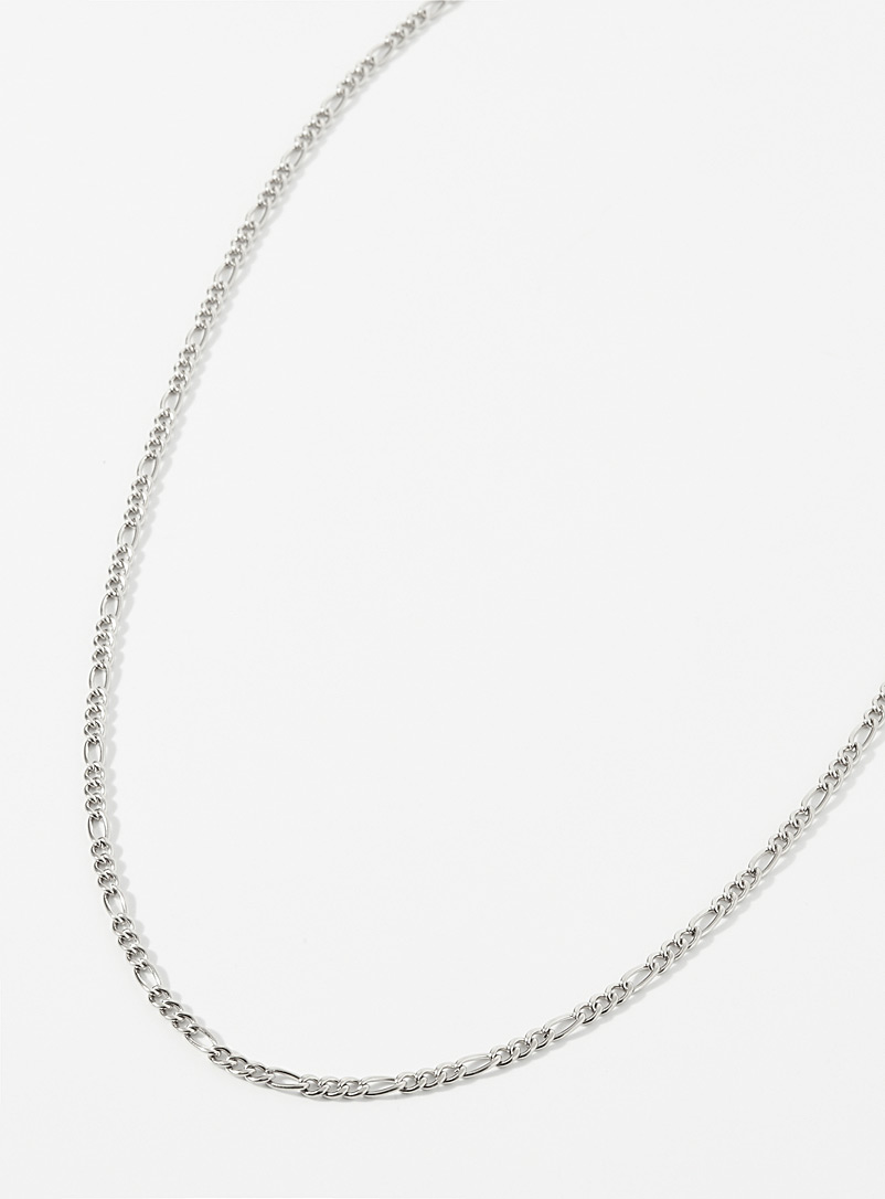 Midi34 Silver Figaro Joe chain necklace for men
