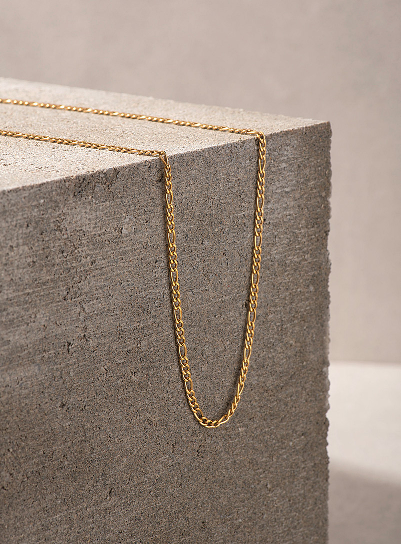 Midi34: Le collier cha&icirc;ne figaro Joe Argent pour homme