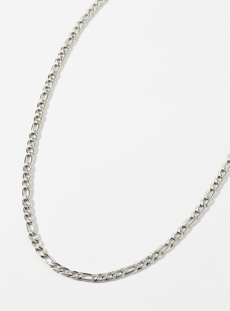 Midi34 Silver Mathias figaro chain necklace for men