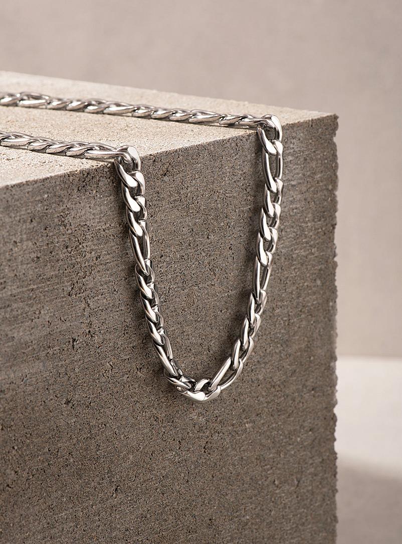 Midi34 Silver Robert figaro chain necklace for men