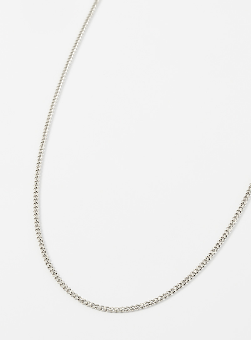 Midi34 Silver Patrick curb-link chain necklace for men