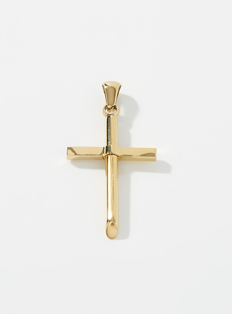 Midi34: Le pendentif croix Pierre Jaune or pour homme