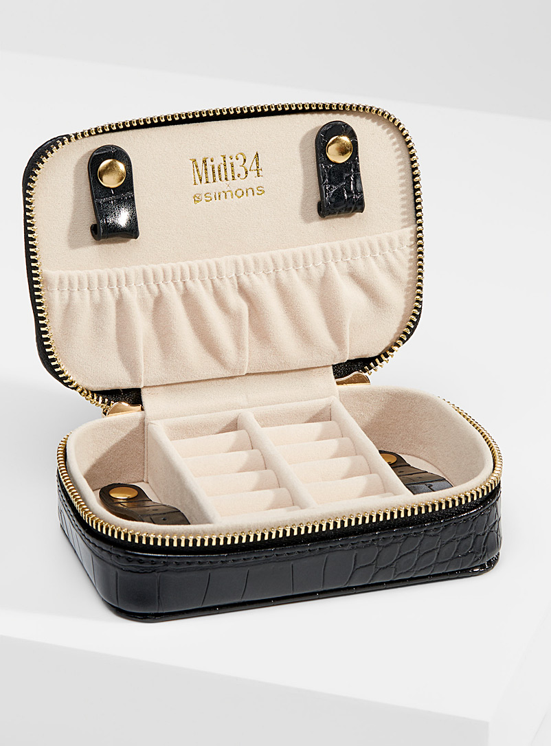 Midi34 x Simons Black Travel jewellery box for women