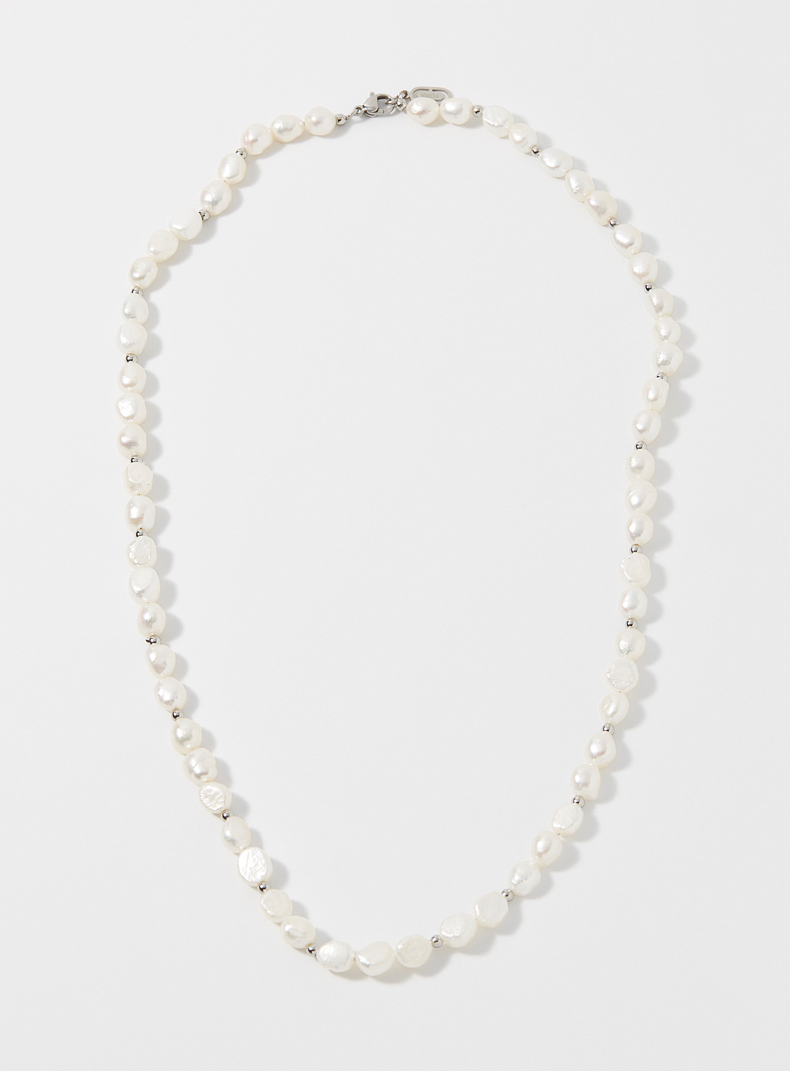 Midi34 Laurent Pearl Necklace In White