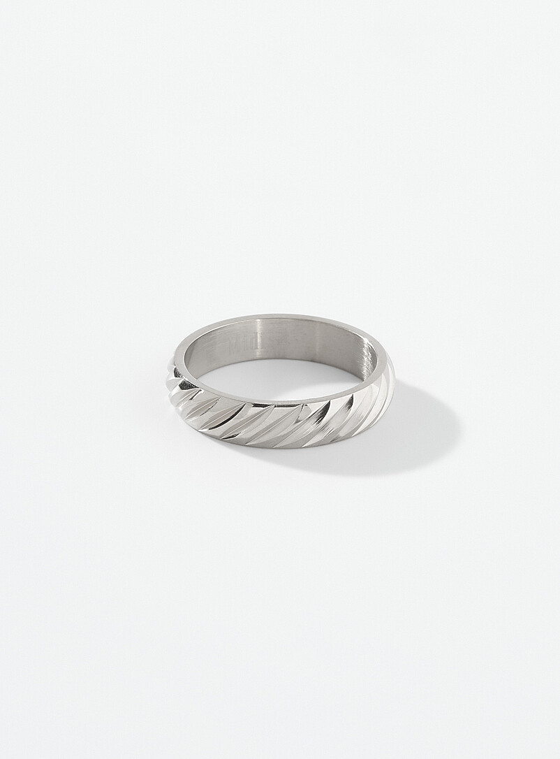Ian oblique groove ring product image (primary)