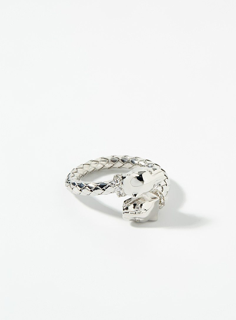 Simons Silver Solid animal ring for women