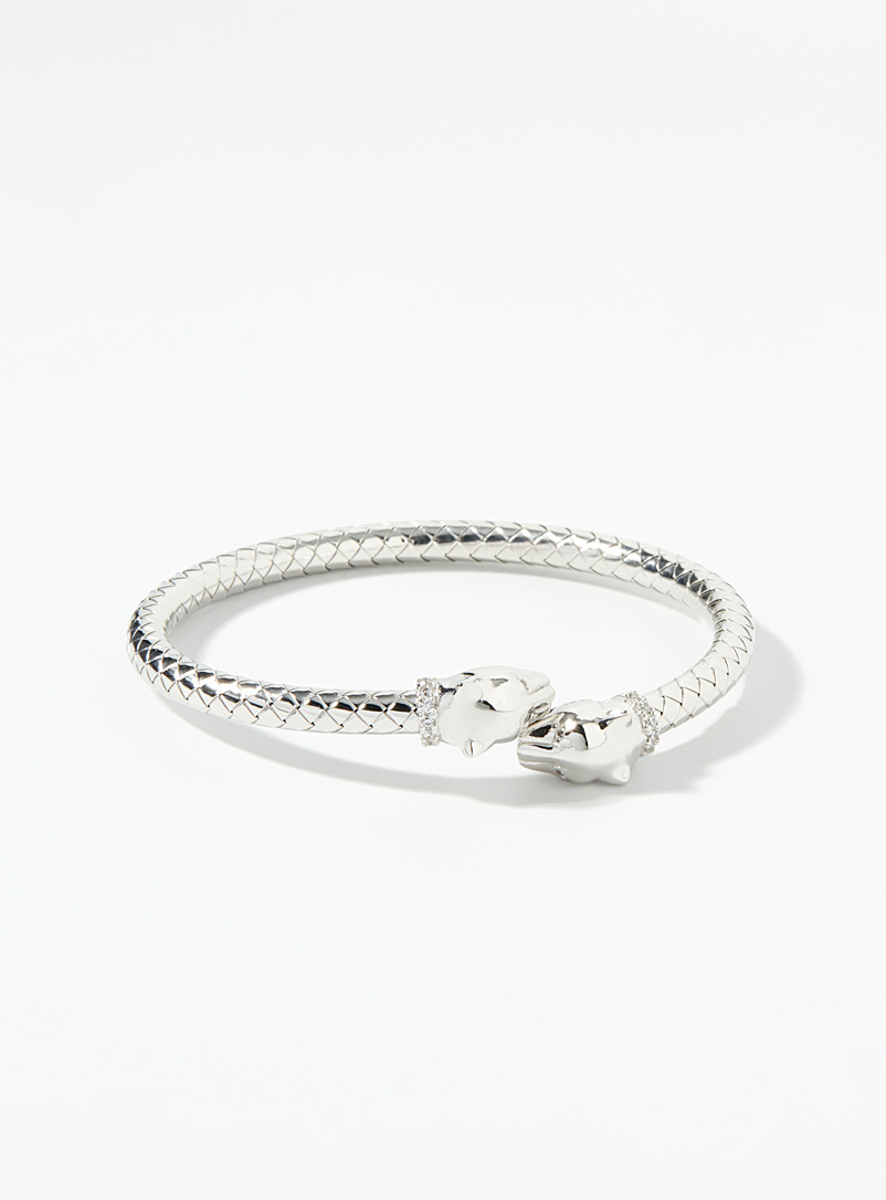 Simons Silver Solid animal bracelet for women