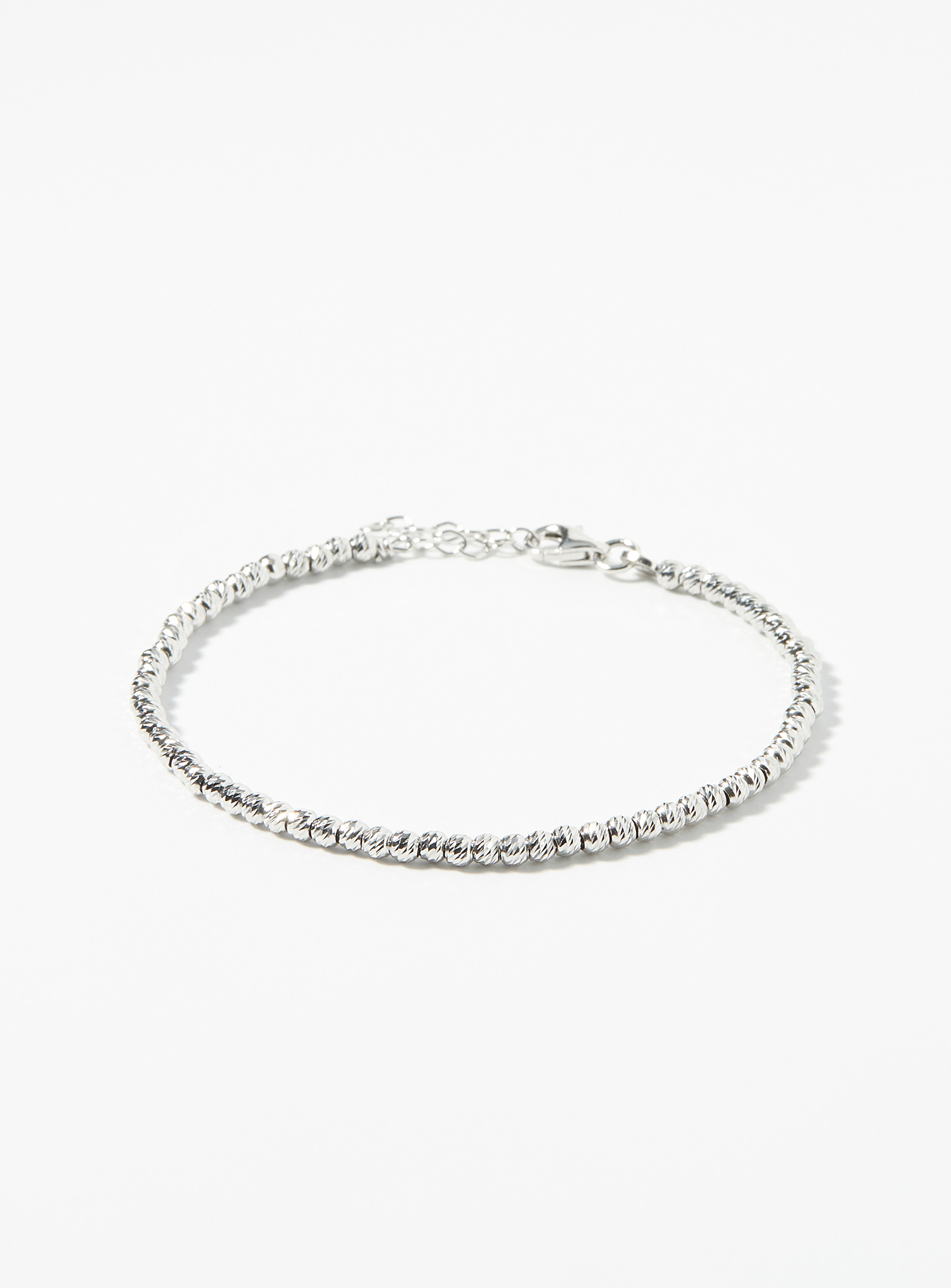 Simons - Women's Textured bead silver bracelet