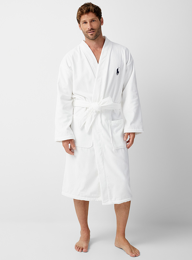 Polo Ralph Lauren: Le peignoir peluche polaire Blanc pour homme