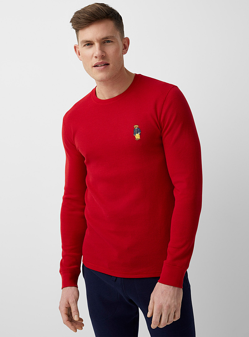 Polo Ralph Lauren Red Embroidered waffle lounge tee for men