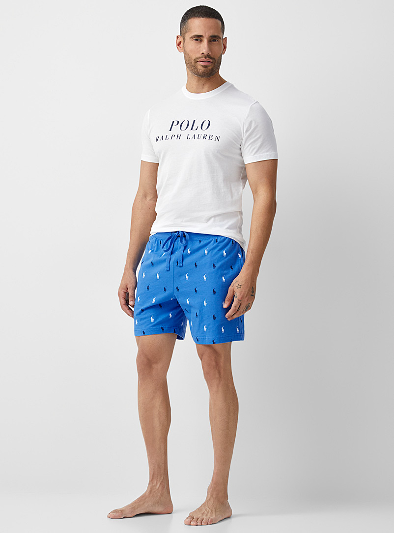 Polo Ralph Lauren: Le bermuda détente logo répété Bleu moyen-ardoise pour homme