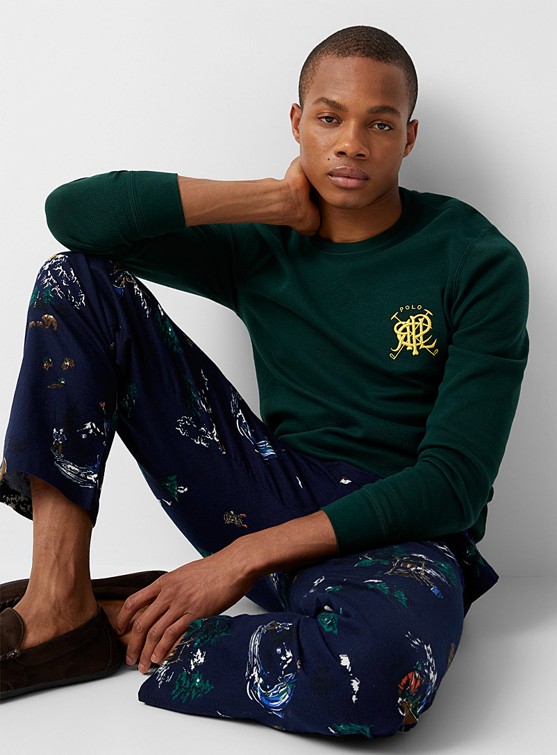 Polo Ralph Lauren: Le t-shirt détente gaufré emblème Vert pour homme