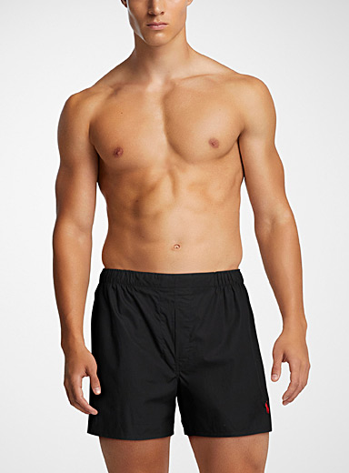 Polo Ralph Lauren: Le boxeur ample popeline logo brod&eacute; Coton Noir pour homme