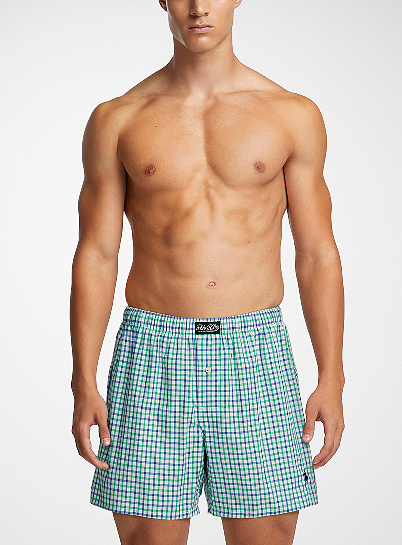 Polo Ralph Lauren Patterned Green Colourful gingham loose boxer for men