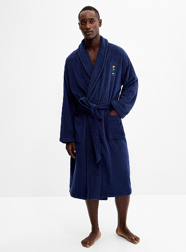 Polo Ralph Lauren Navy/Midnight Blue Polo Bear in pyjamas terry bathrobe for men