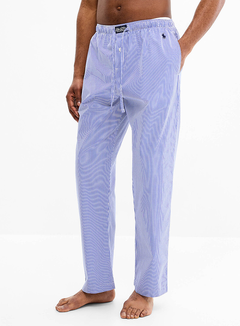 Polo Ralph Lauren: Le pantalon pyjama popeline ton de bleu Bleu pour homme