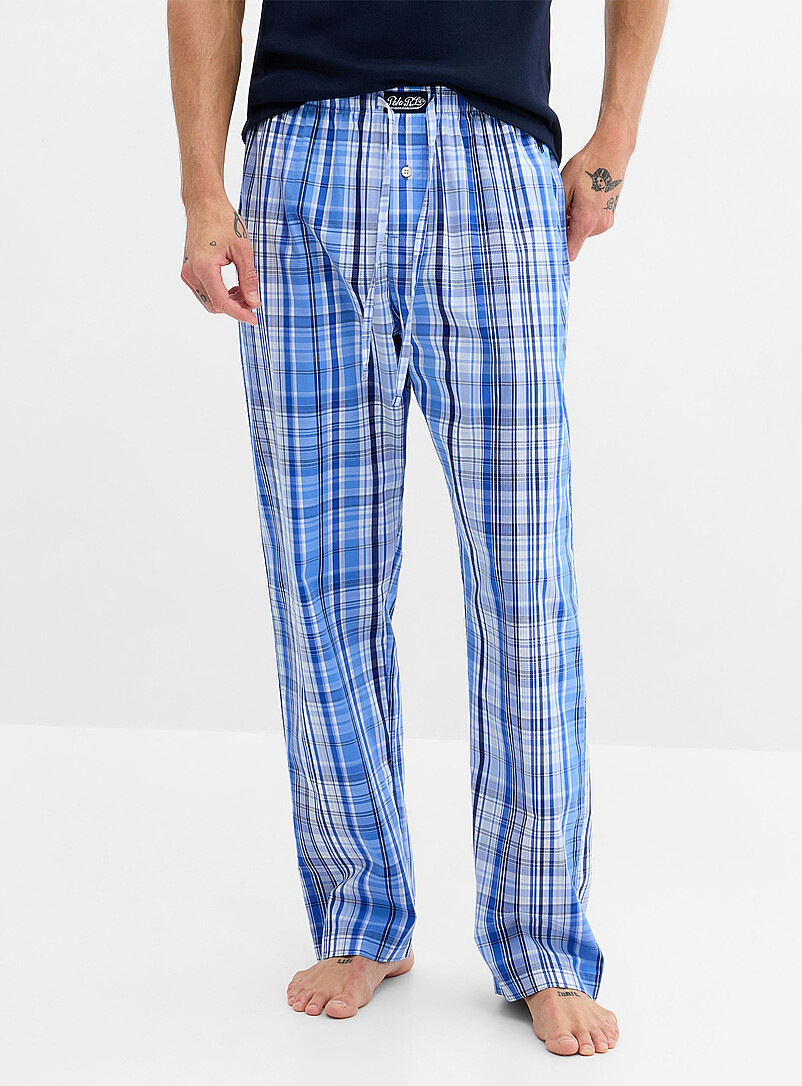 Polo Ralph Lauren: Le pantalon pyjama popeline ton de bleu Bleu pour homme