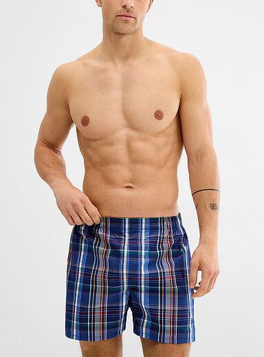 Polo Ralph Lauren Patterned Red Blue poplin boxer Cotton for men