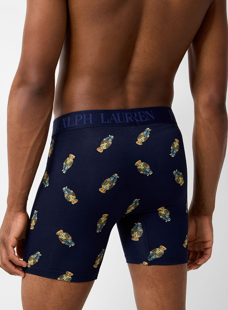 Polo Ralph Lauren: Le boxeur long ourson 6 po Coton et modal Bleu &agrave; motifs pour homme