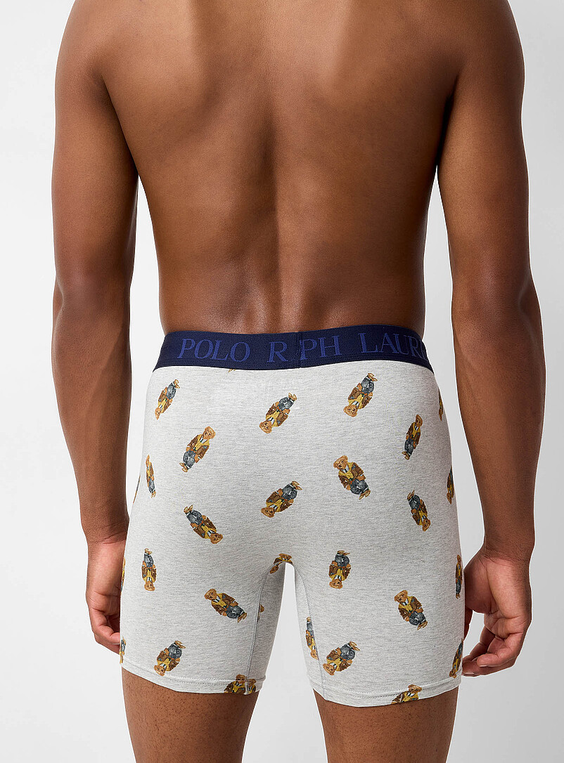 Polo Ralph Lauren: Le boxeur long ourson 6 po Coton et modal Bleu &agrave; motifs pour homme